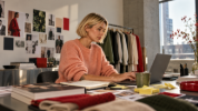 A marketing coordinator creating AI-generated lifestyle images from product photos in TRIMIT AI Studio.