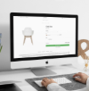 Computer screen displaying a product page for a chair named Zeus on an online furniture store.