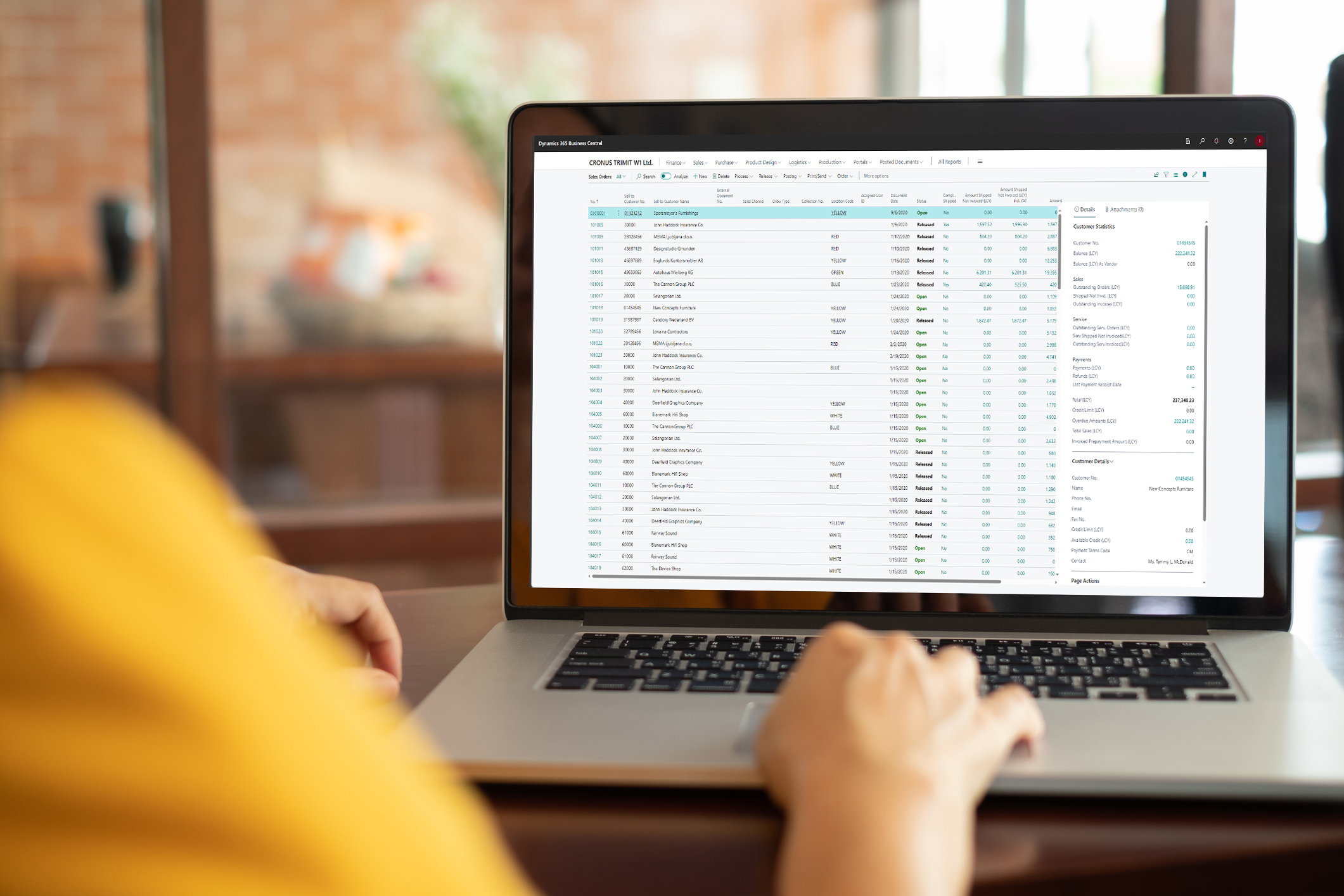 showing a close-up of a computer screen with the TRIMIT Sales features
